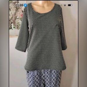 Polka Dot Women's Blouse - Black and White